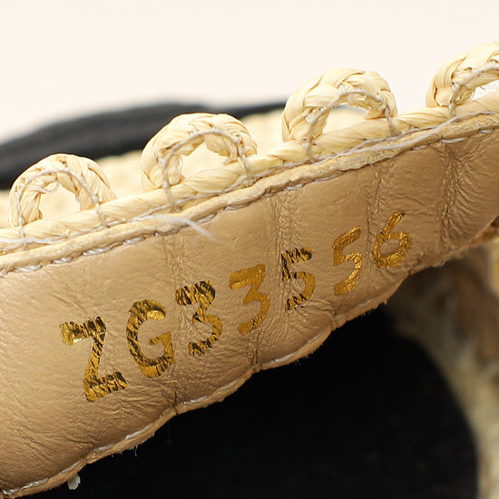 Chanel Bicolor CC Cap Toe Raffia Espadrille 38-Chanel-THE CLOSET