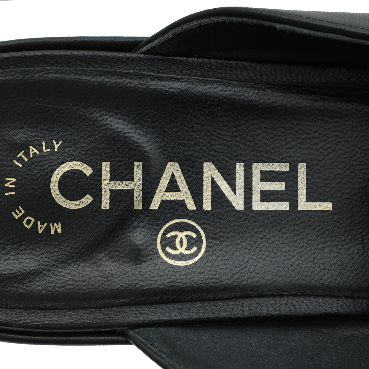 Chanel Black CC Quilted Mules 38