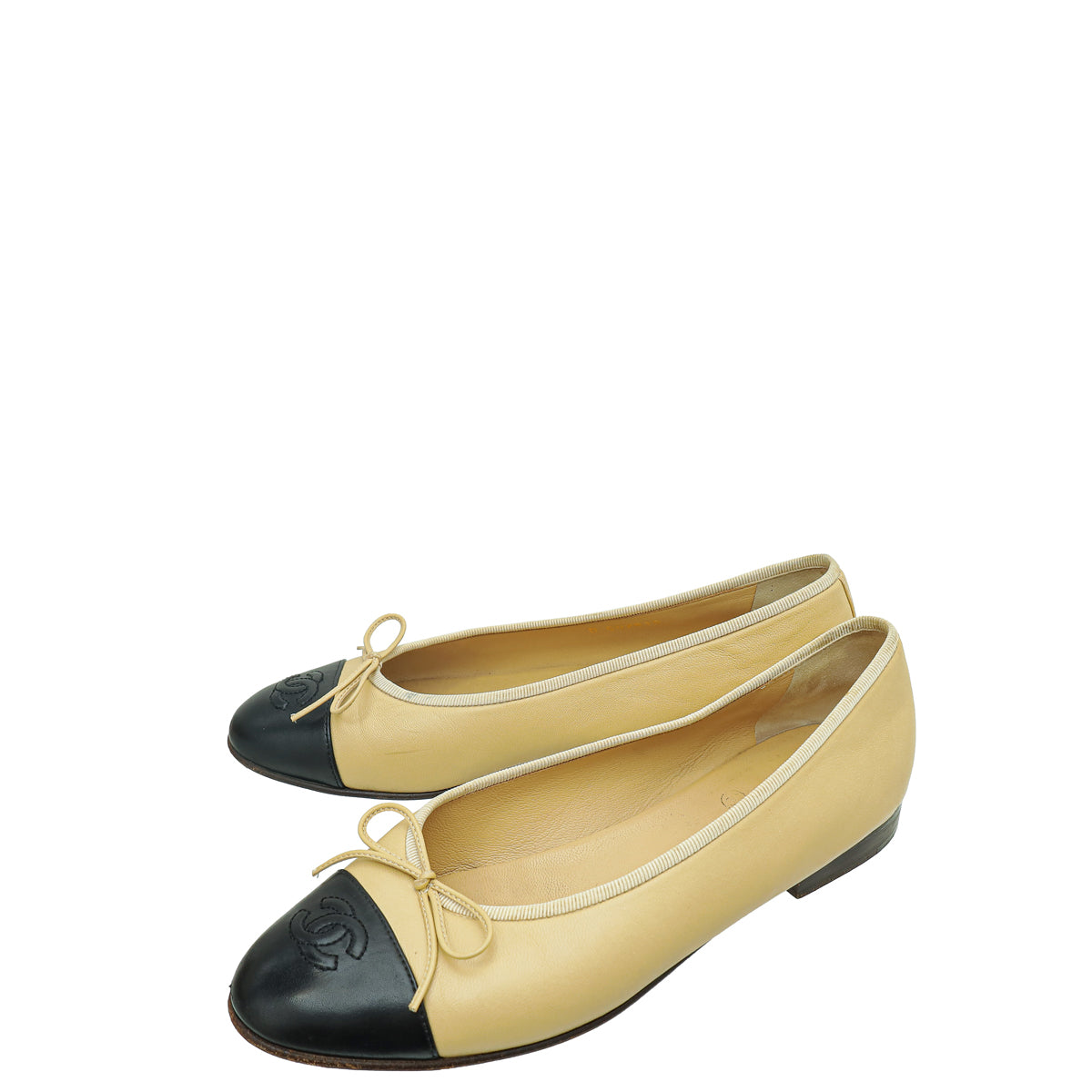 Chanel Bicolor CC Cap Toe Flat Ballerina 38-Chanel-THE CLOSET
