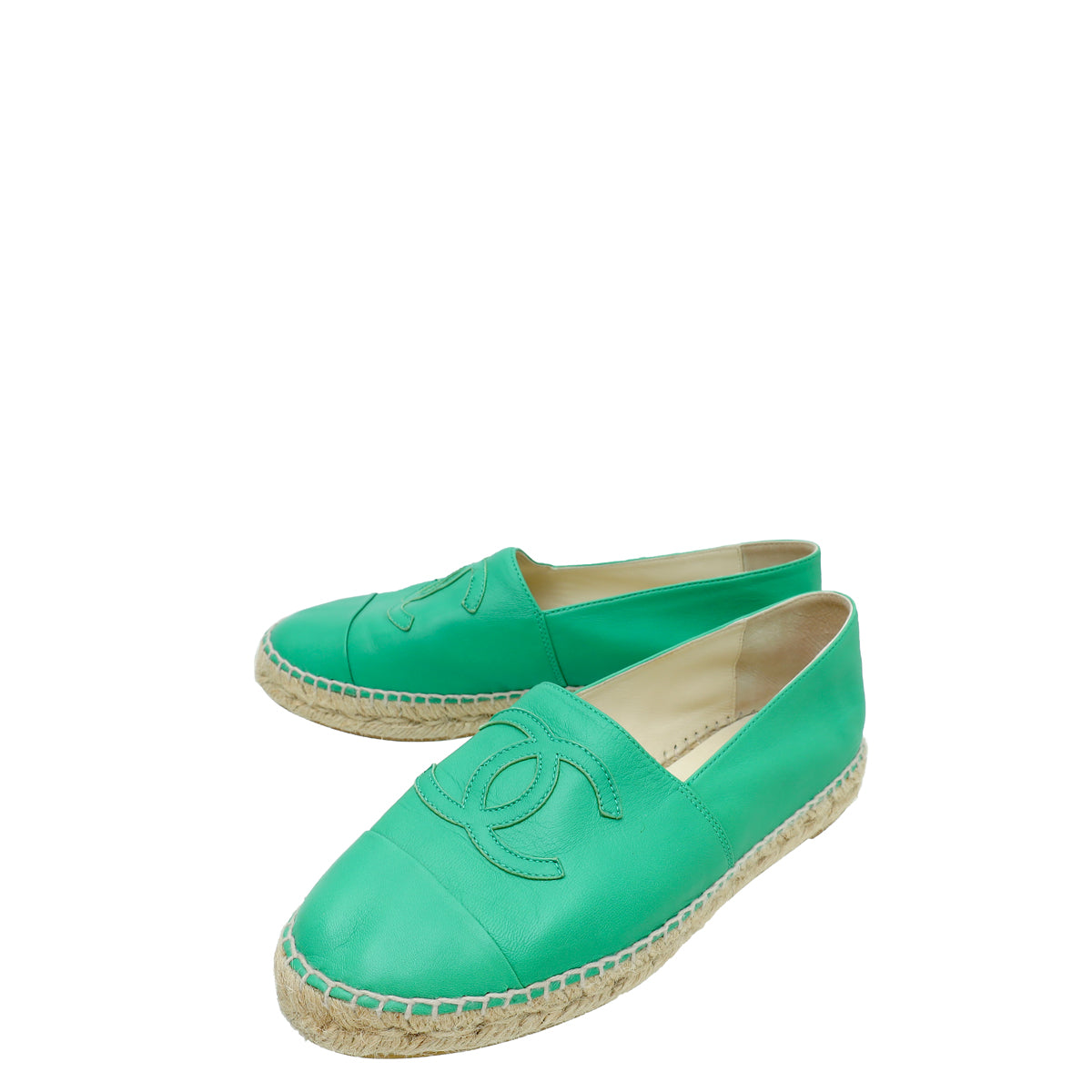Chanel Green CC Espadrille 38-Chanel-THE CLOSET