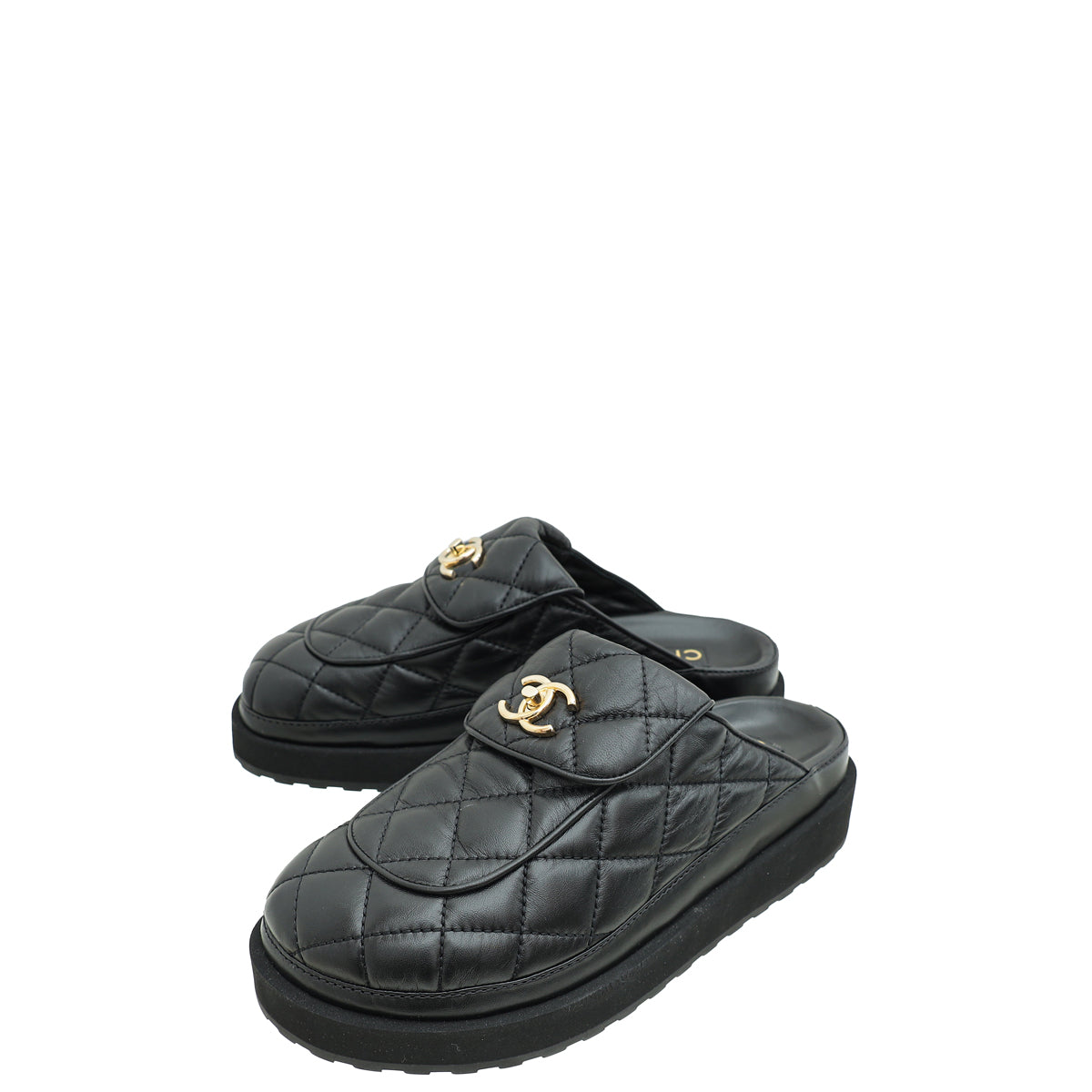 Chanel Black CC Turnlock Mules 38-Chanel-THE CLOSET