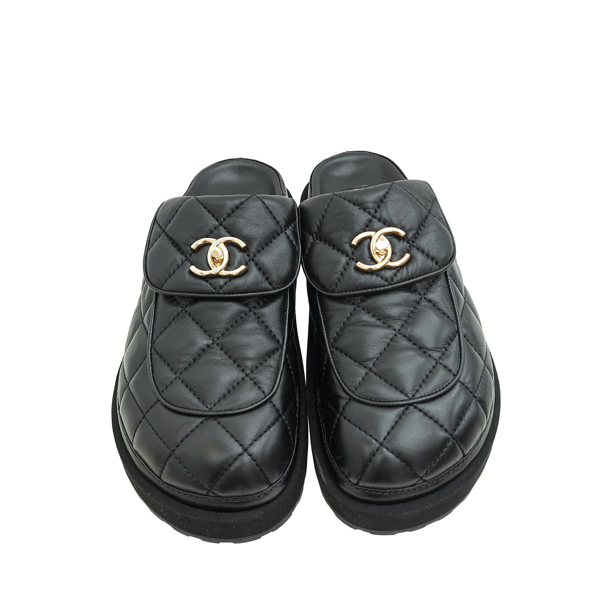 Chanel Black CC Turnlock Mules 38 – THE CLOSET