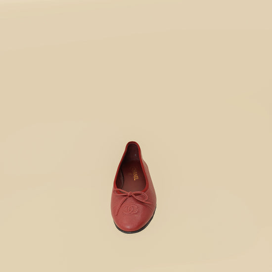 Chanel Dark Red Ballet Flats 39.5-Chanel-THE CLOSET
