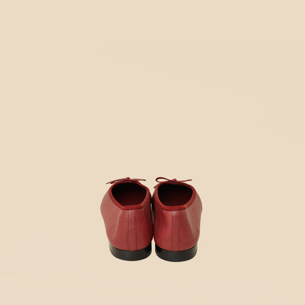 Chanel Dark Red Ballet Flats 39.5-Chanel-THE CLOSET