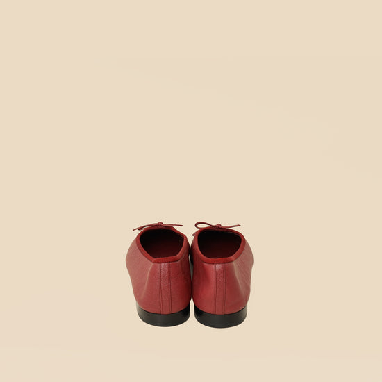 Chanel Dark Red Ballet Flats 39.5-Chanel-THE CLOSET