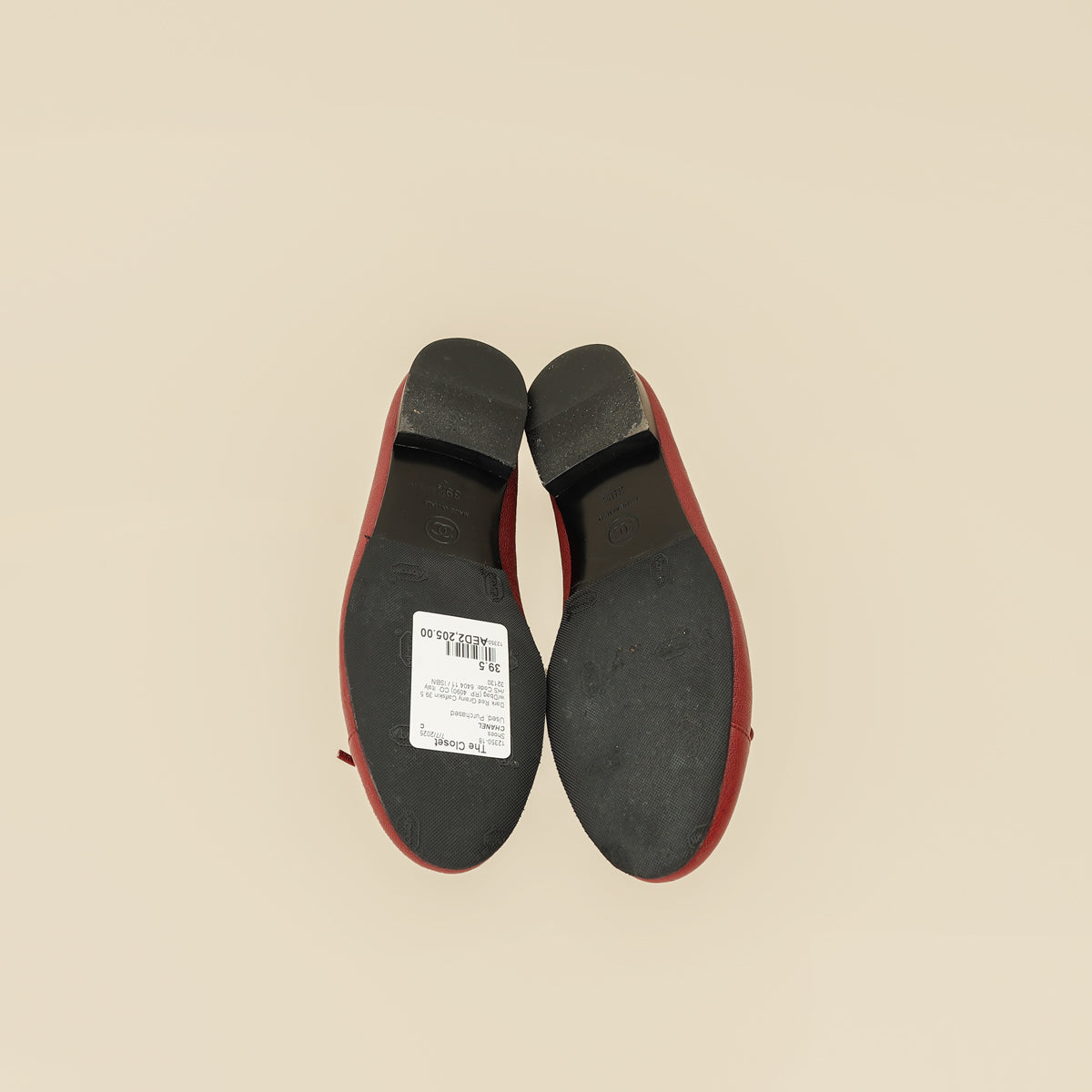 Chanel Dark Red Ballet Flats 39.5-Chanel-THE CLOSET