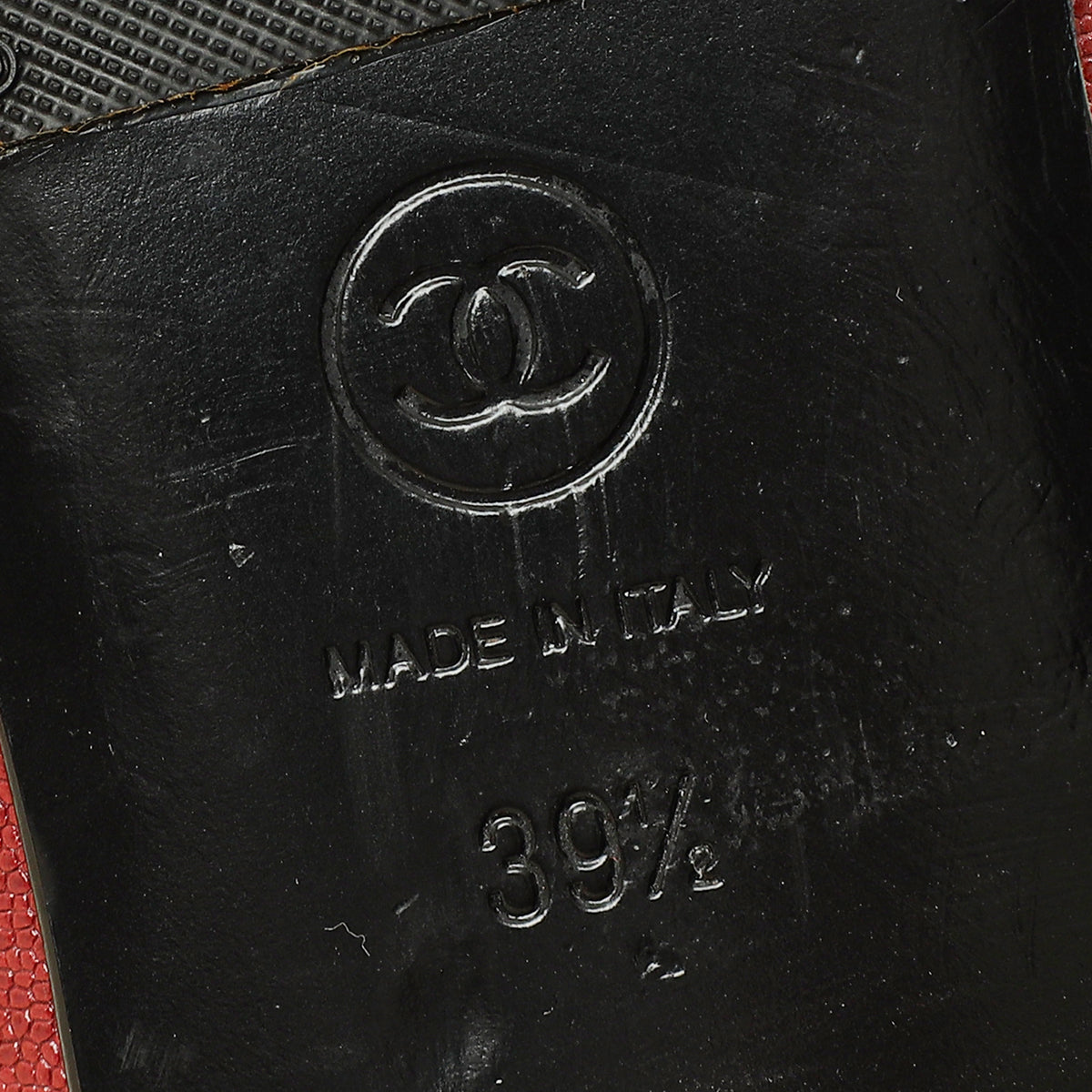 Chanel Dark Red Ballet Flats 39.5-Chanel-THE CLOSET