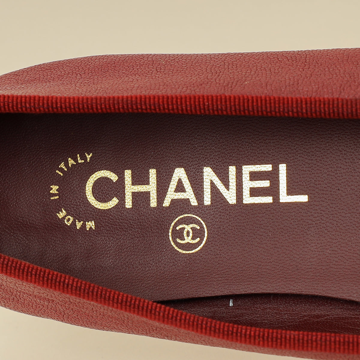 Chanel Dark Red Ballet Flats 39.5-Chanel-THE CLOSET