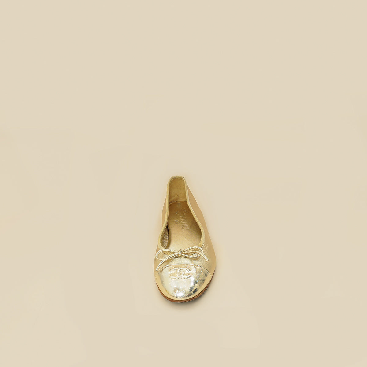 Chanel Metallic Gold Ballet Flats 39.5-Chanel-THE CLOSET