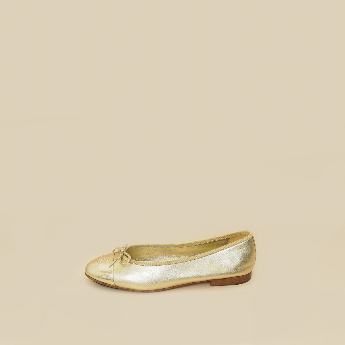 Chanel Metallic Gold Ballet Flats 39.5-Chanel-THE CLOSET