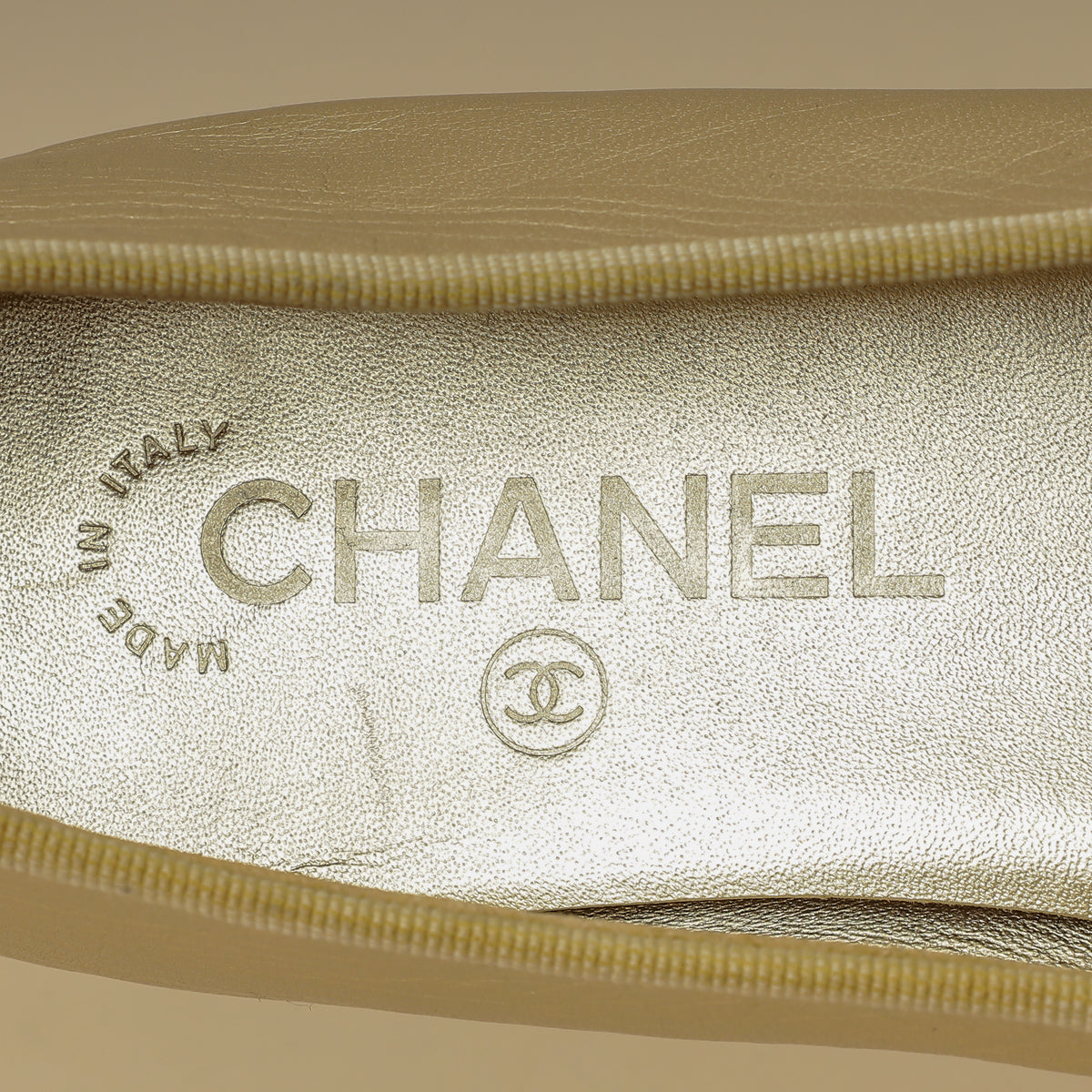 Chanel Metallic Gold Ballet Flats 39.5-Chanel-THE CLOSET