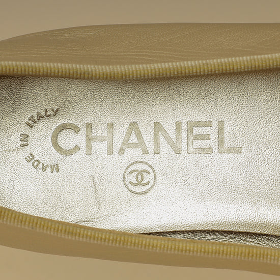 Chanel Metallic Gold Ballet Flats 39.5-Chanel-THE CLOSET