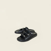 Chanel Black Velcro Crystal CC Dad Slide Sandals 39.5