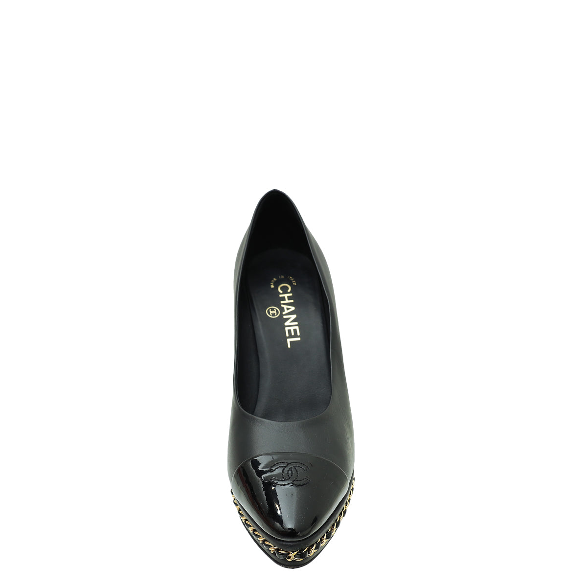 Chanel Black CC Platform Chain Pumps 39.5-Chanel-THE CLOSET