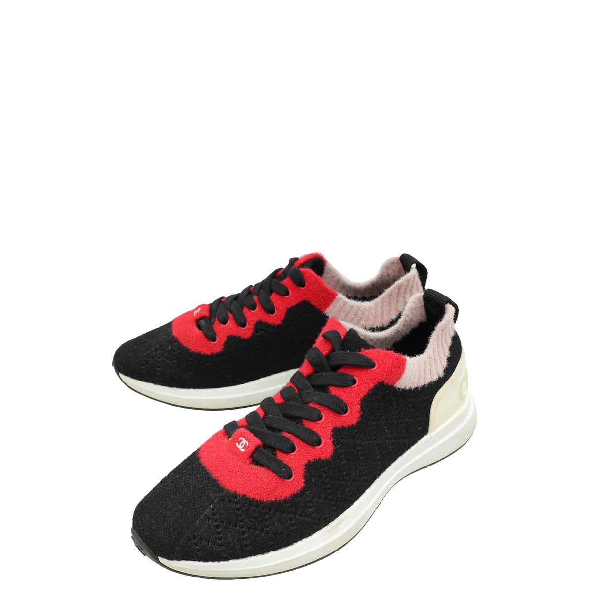 Chanel Tricolor CC Mixed Fabrics Knit Sneakers 39.5-Chanel-THE CLOSET