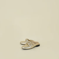 Chanel Metallic Gold Braided Chain Mules 39.5