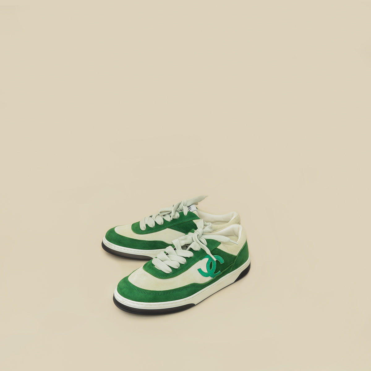 Chanel Bicolor CC Suede Trainer Sneaker 39.5-Chanel-THE CLOSET