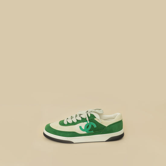 Chanel Bicolor CC Suede Trainer Sneaker 39.5-Chanel-THE CLOSET