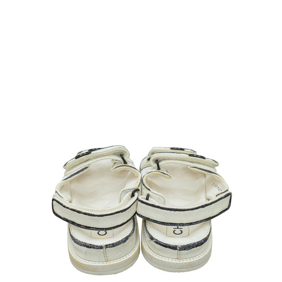 Chanel Bicolor Velcro CC Dad Sandals 39.5