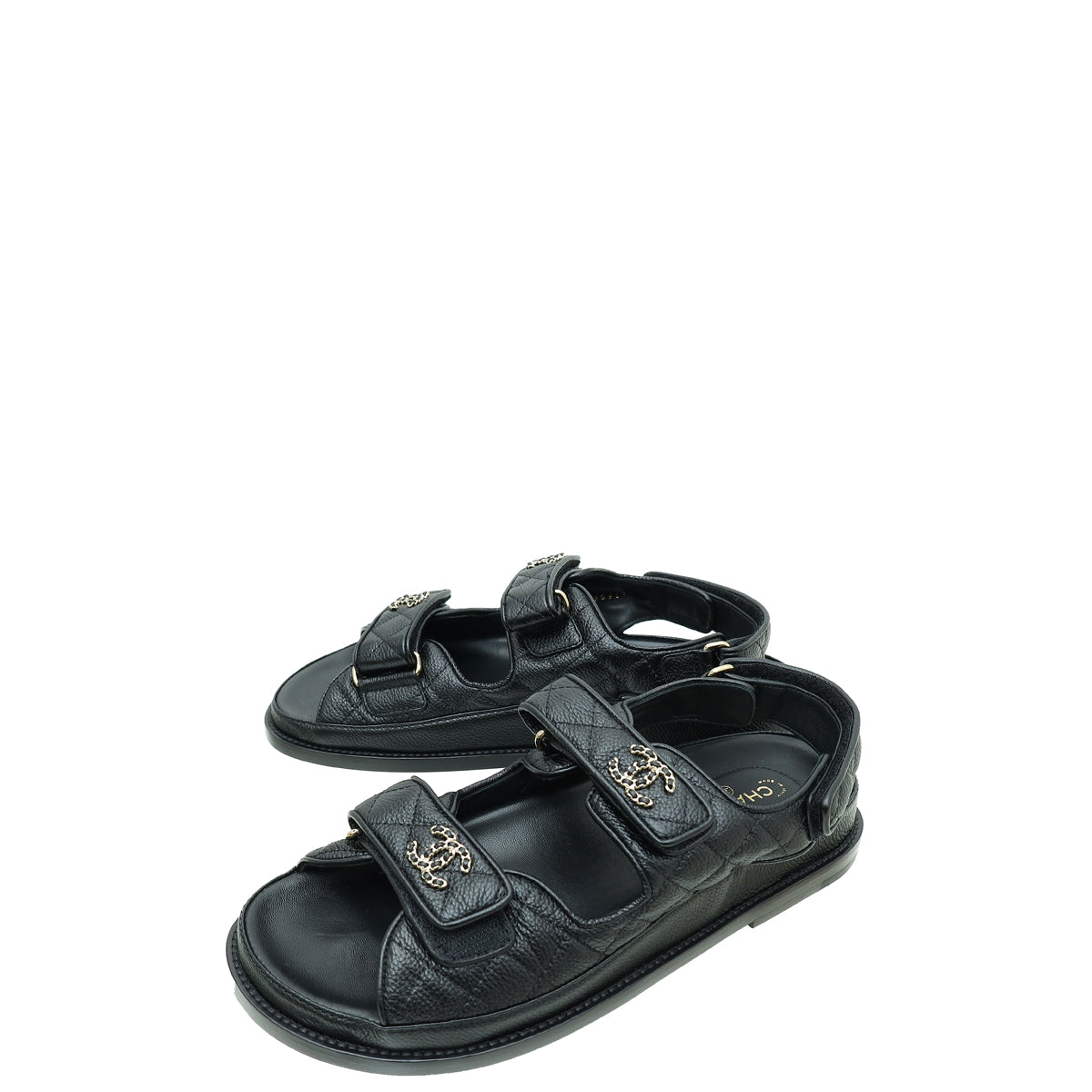 Chanel Black CC Dad Sandal 39-Chanel-THE CLOSET