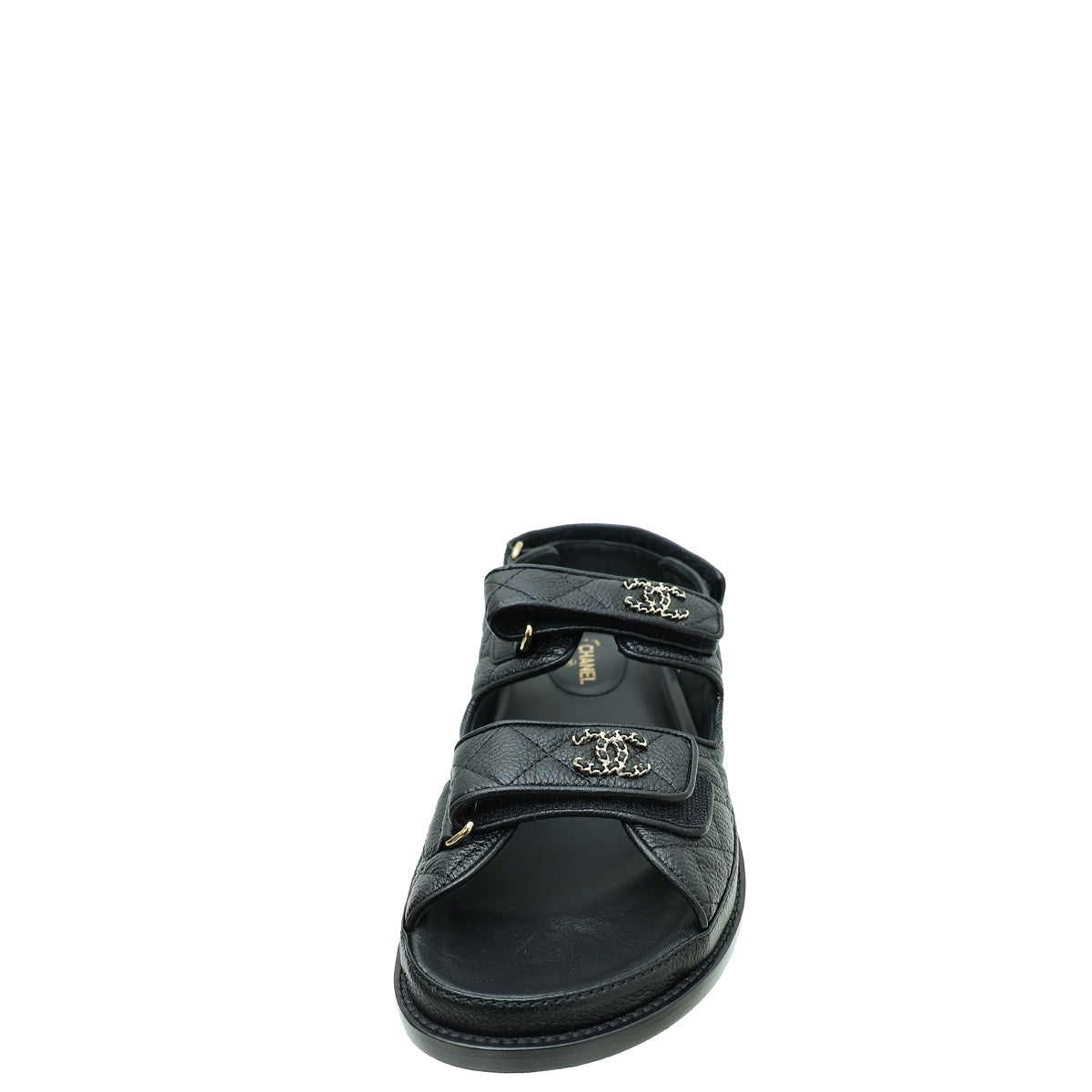 Chanel Black CC Dad Sandal 39-Chanel-THE CLOSET