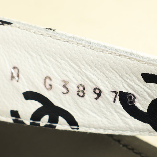 Chanel Bicolor CC Printed Coco Beach Thong Sandals 39