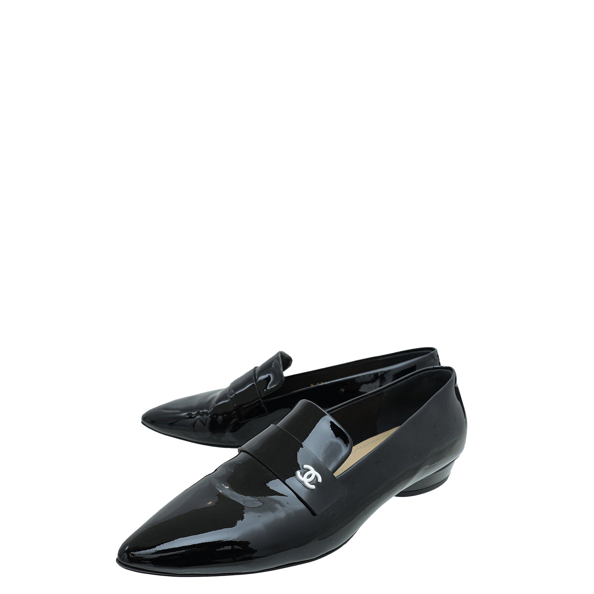 Chanel Black CC Pointed Loafer 39