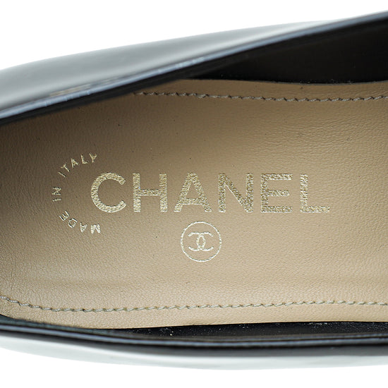 Chanel Black CC Pointed Loafer 39