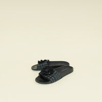 Chanel Black Camellia Mules