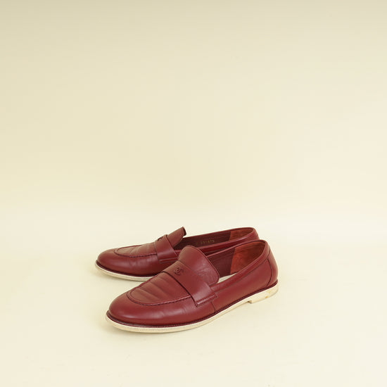 Chanel Burgundy CC Loafer 40.5