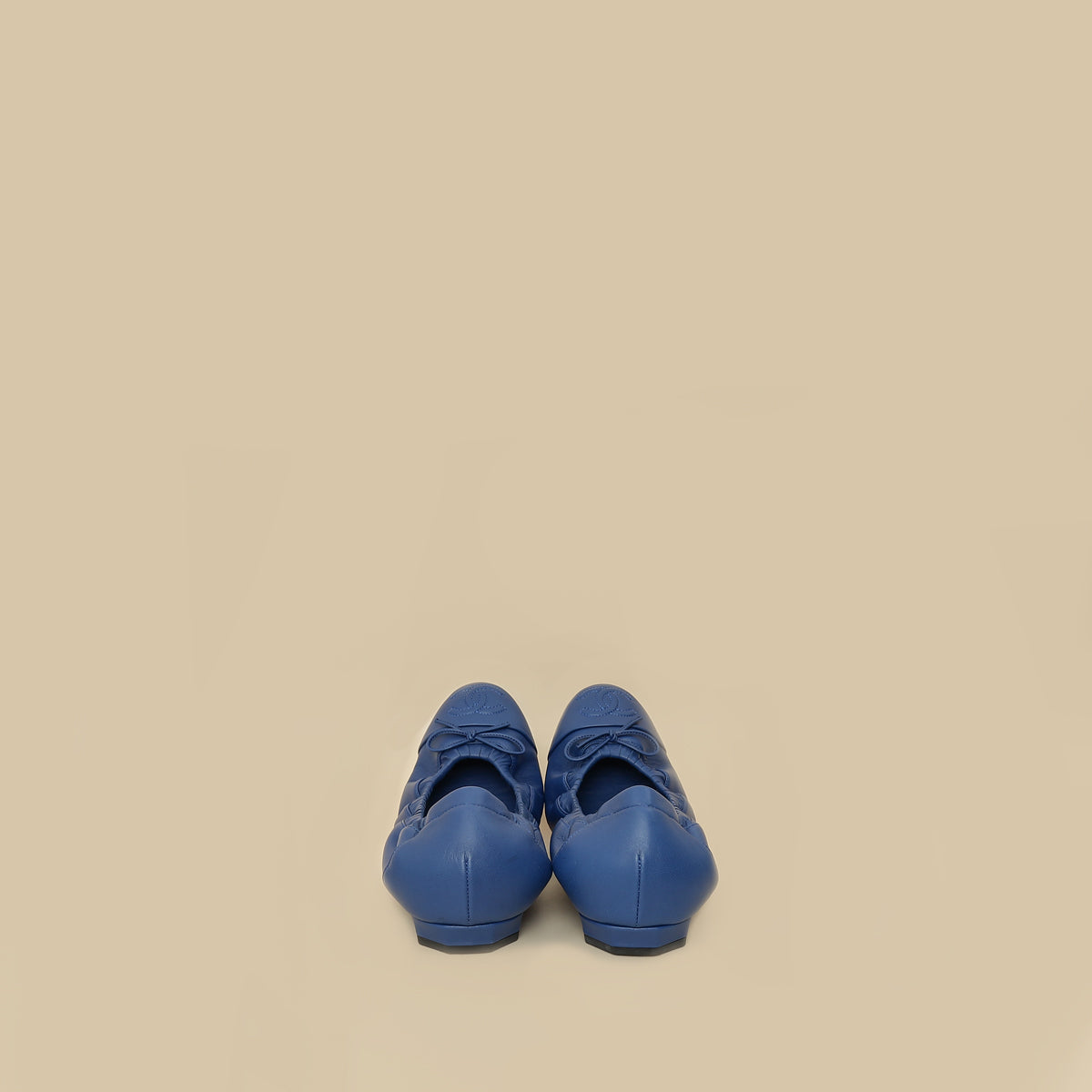 Chanel Royal Blue CC Scrunch Elastic Ballet Flats 40.5-Chanel-THE CLOSET