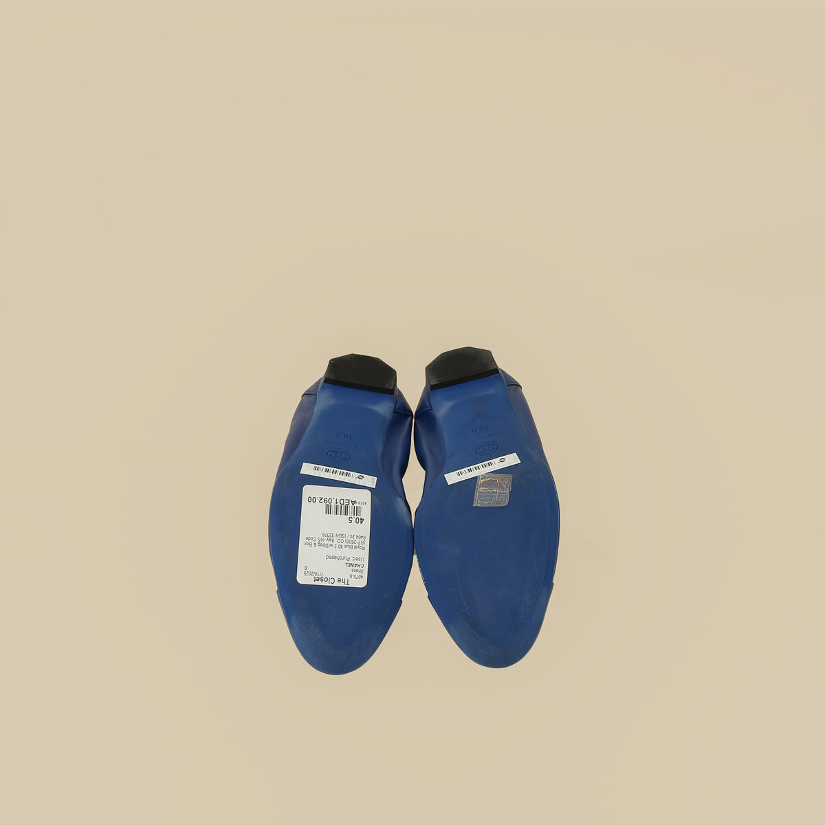 Chanel Royal Blue CC Scrunch Elastic Ballet Flats 40.5-Chanel-THE CLOSET