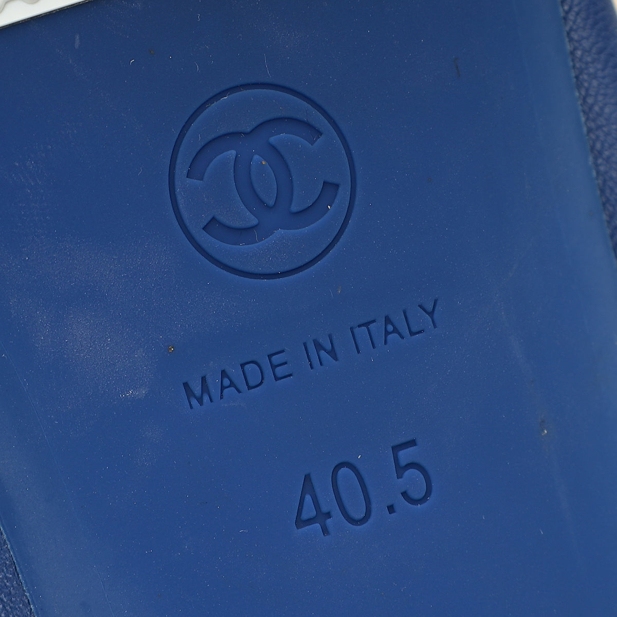 Chanel Royal Blue CC Scrunch Elastic Ballet Flats 40.5-Chanel-THE CLOSET