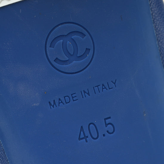 Chanel Royal Blue CC Scrunch Elastic Ballet Flats 40.5-Chanel-THE CLOSET