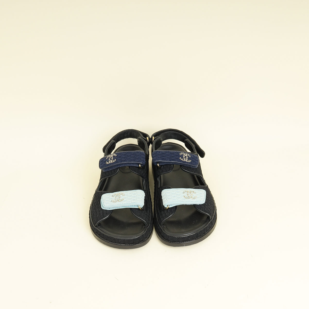 Chanel Tricolor CC Knit Dad Sandals 40.5