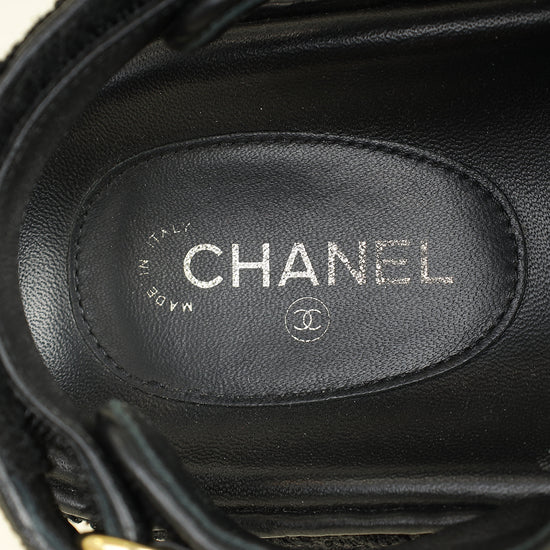Chanel Tricolor CC Knit Dad Sandals 40.5