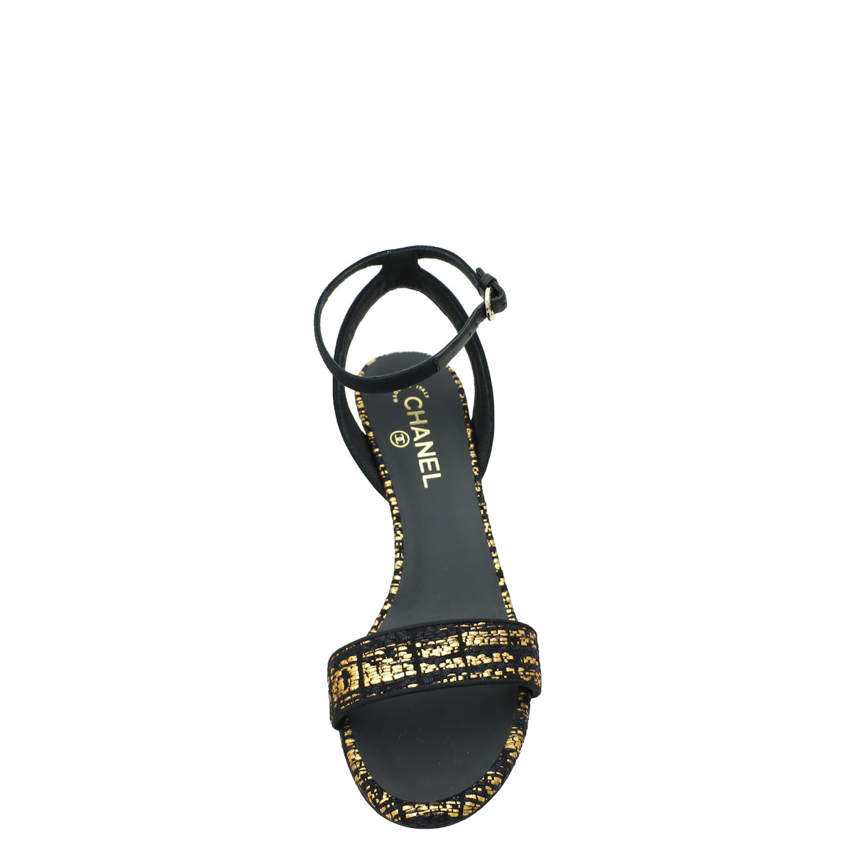 Chanel Bicolor CC Tweed Sandal40.5