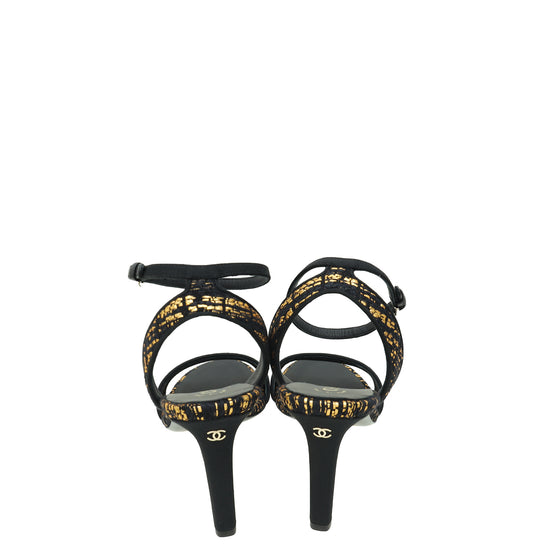 Chanel Bicolor CC Tweed Sandal40.5