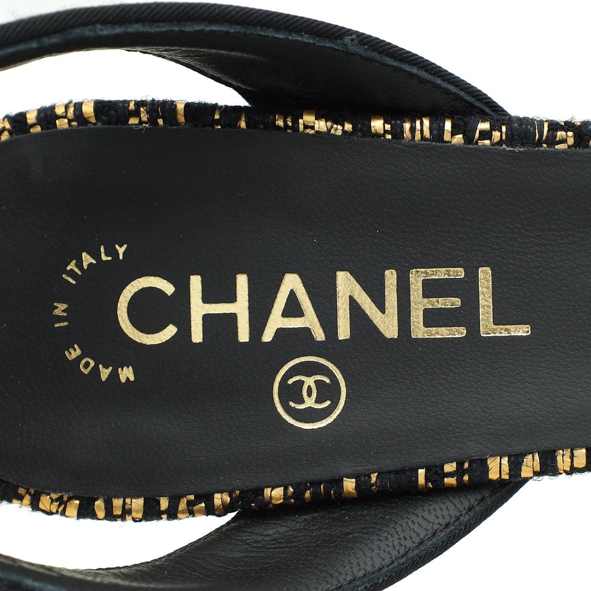 Chanel Bicolor CC Tweed Sandal40.5