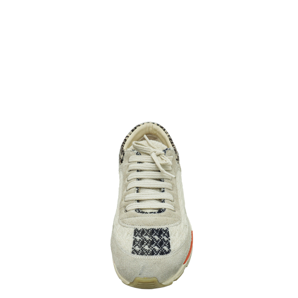 Chanel Light Grey Multicolor Tweed Suede Lace Up Sneakers 40-Chanel-THE CLOSET
