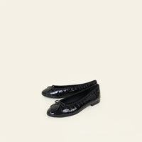 Chanel Black Croc Embossed Ballet Flats 40