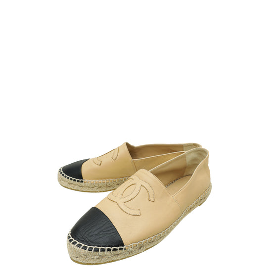 Chanel Bicolor CC Cap Toe Espadrille 40