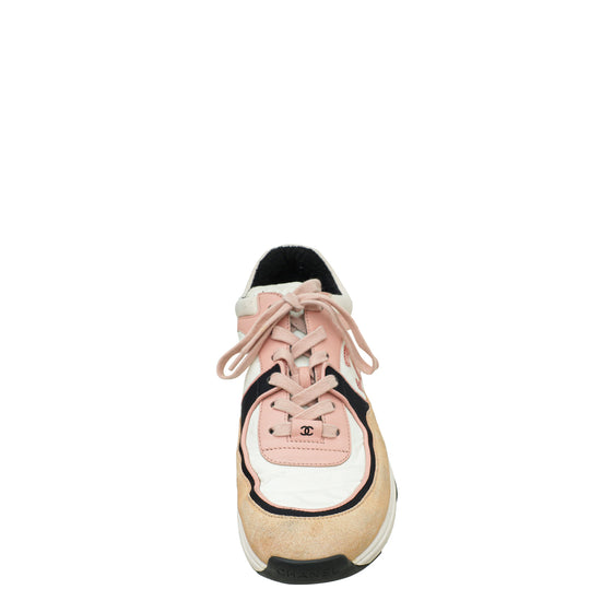 Chanel White Multicolor CC Trainer Sneaker 40