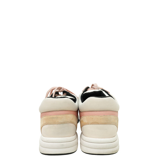 Chanel White Multicolor CC Trainer Sneaker 40