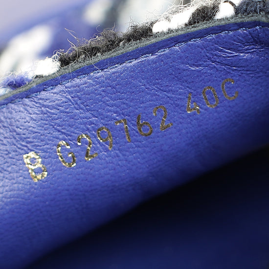 Chanel Blue Tweed CC Cap Toe Espadrille 40