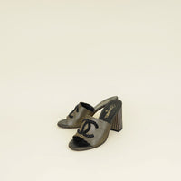 Chanel Bicolor CC Embellished Slide Mules 41