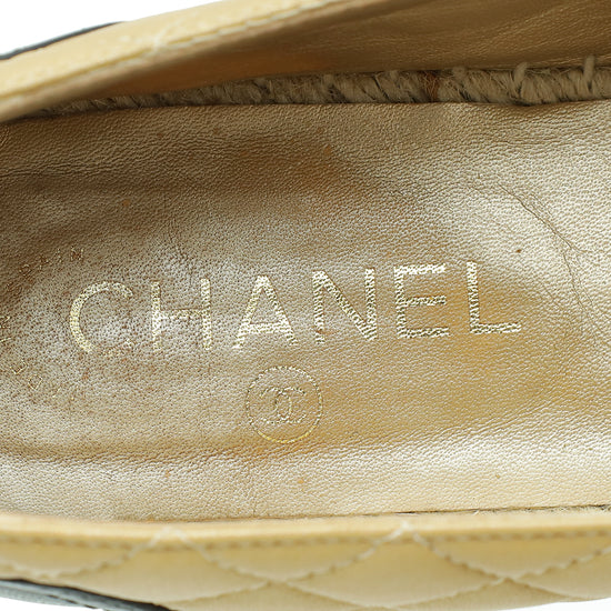 Chanel Bicolor Chain Diamond Quilt Chain Detail Espadrille 41