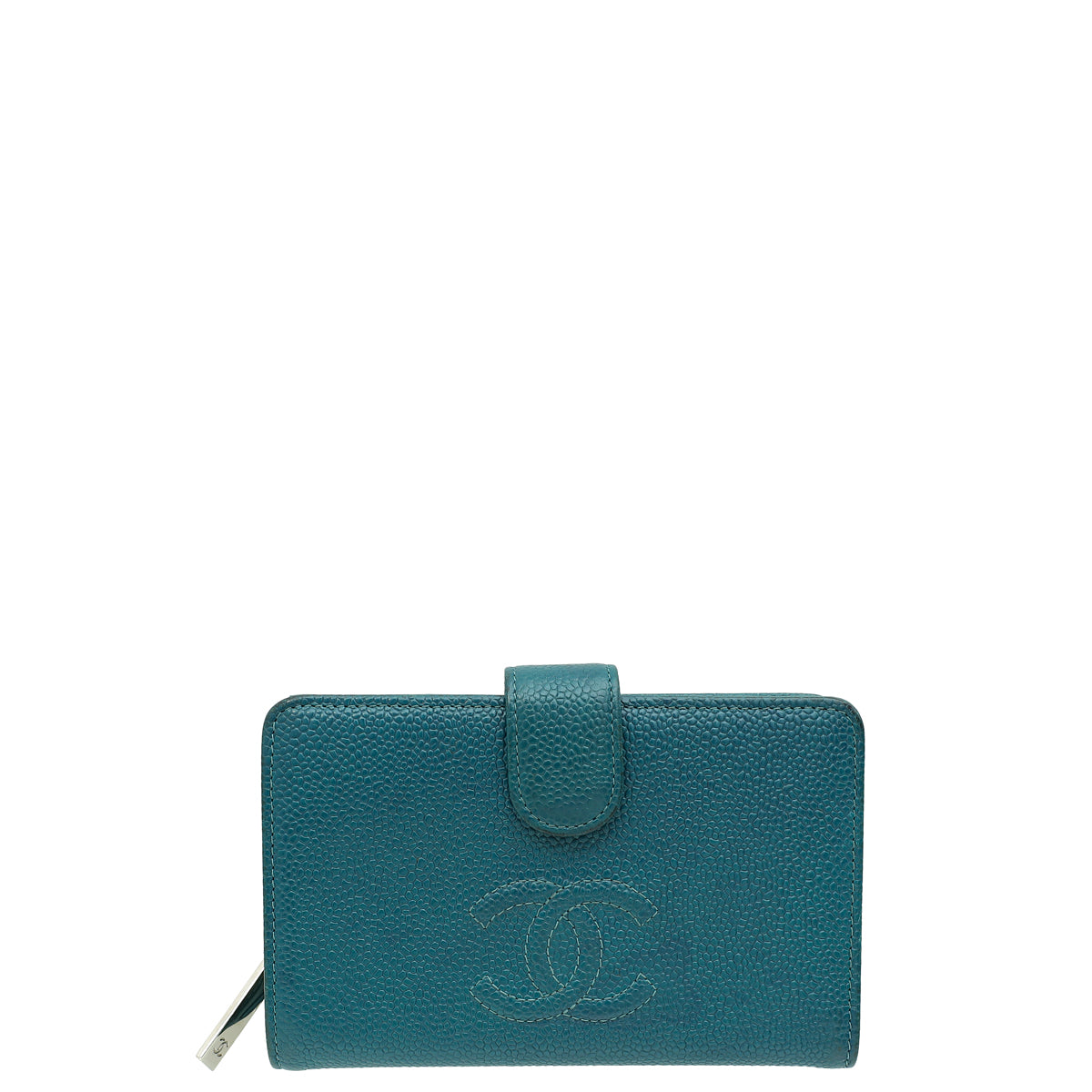 Chanel Teal CC Timeless French Wallet-Chanel-THE CLOSET