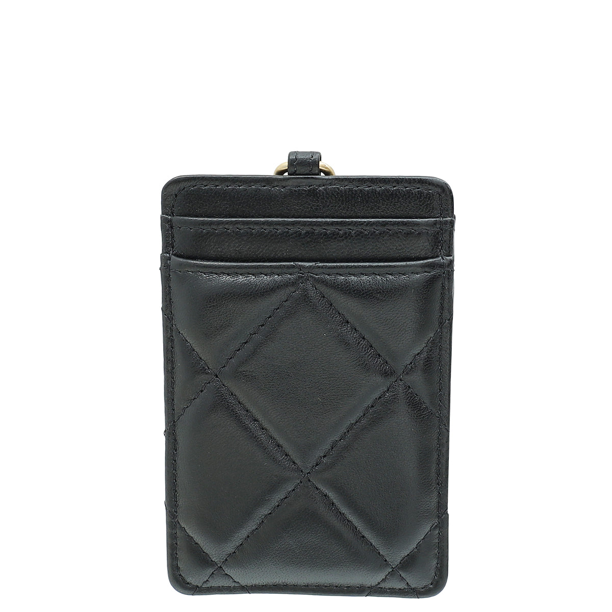 Chanel Black CC Chanel 19 Card Holder on Chain-Chanel-THE CLOSET