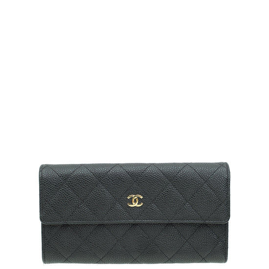 Chanel Black CC Classic Long Wallet